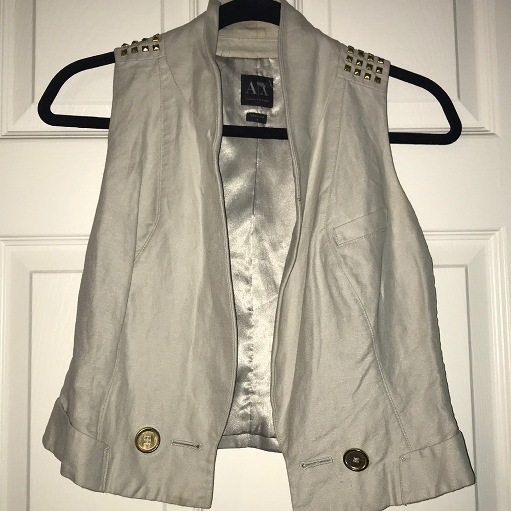 Armani Exchange Vest with studs small denim